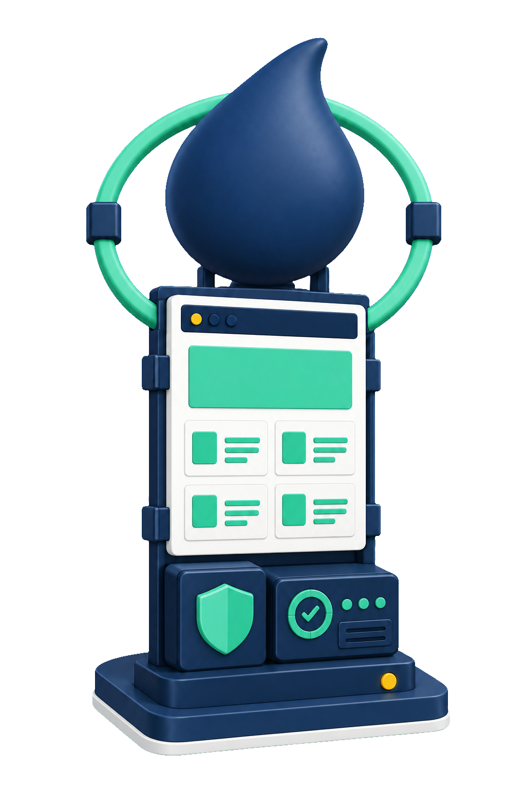 A Drupal website on a care station, inside a continuous update and monitoring loop