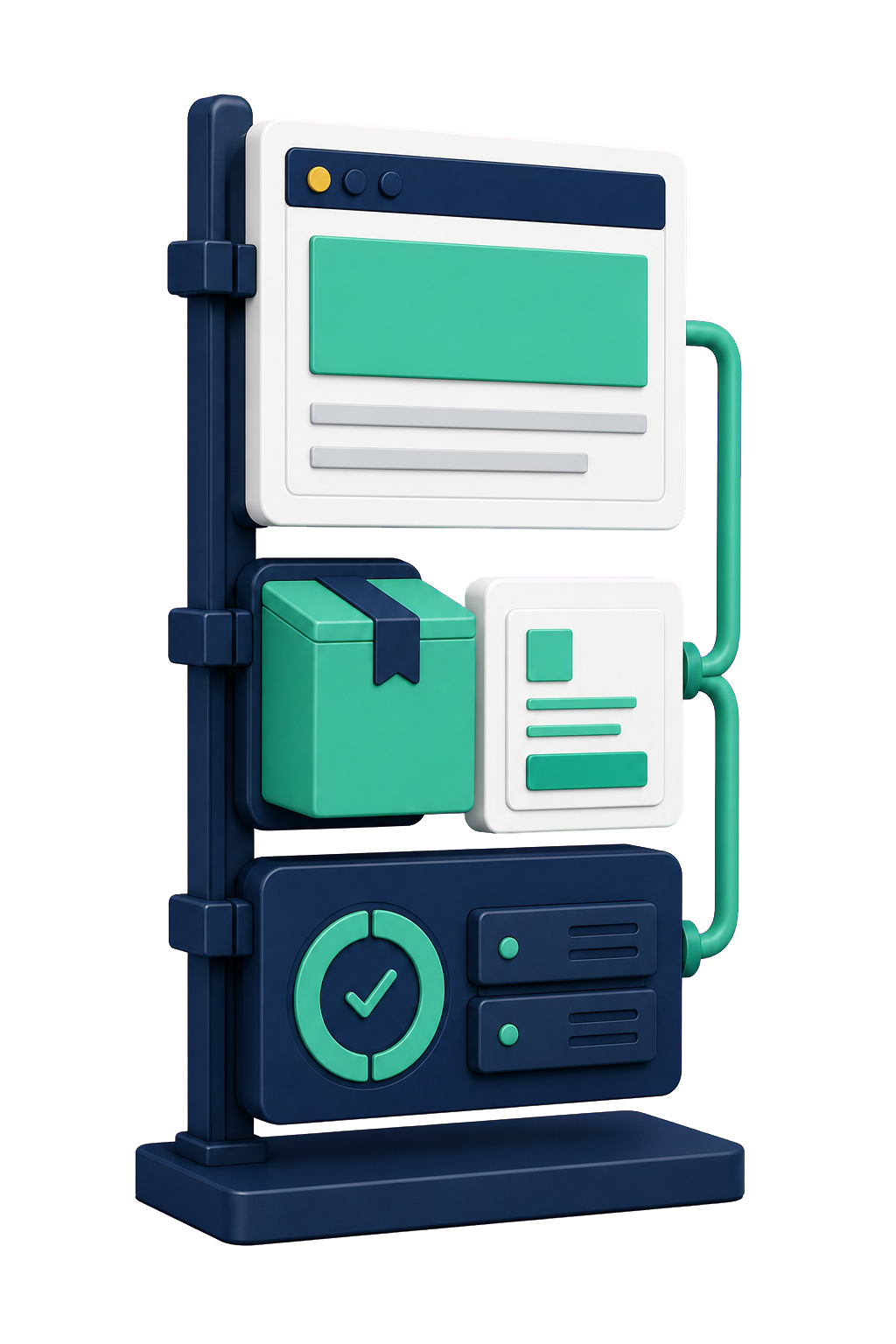 Connected system for launching, selling, and supporting a website
